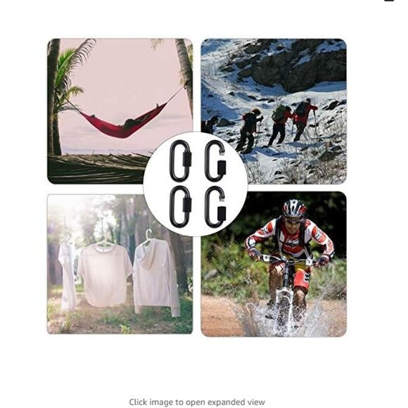 BEWISHOME D-Shape Locking Carabiner Black Rings HDK03H - Picture 7 of 7